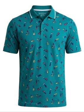 Vtg Chip Beck Polo Shirt Mens XL Green Golf Active Golfer Novelty AOP USA Made